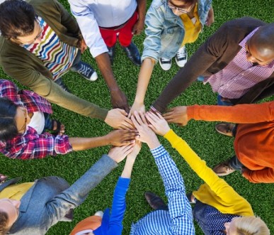 45834826 - team corporate teamwork collaboration assistance concept